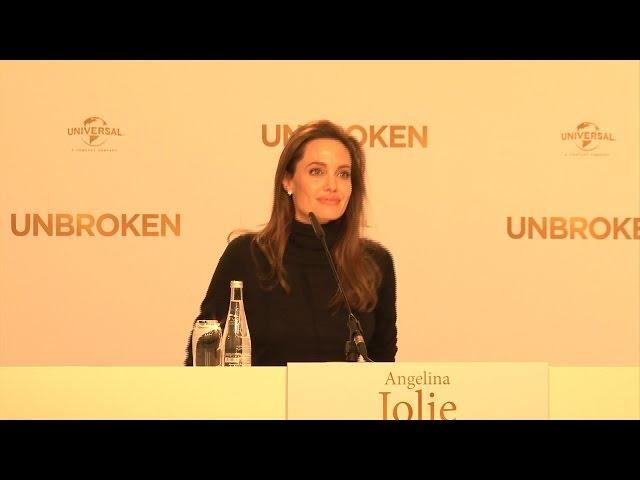 Angelina Jolie with Jack O'Connell and Miyavi UNBROKEN press conference in Berlin!