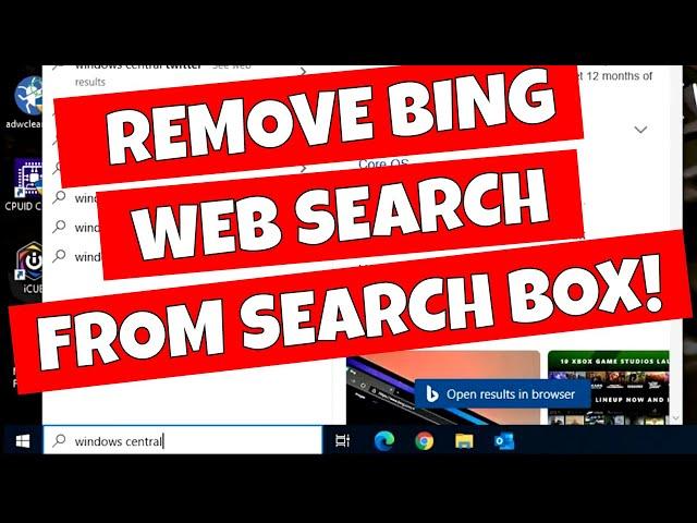 Remove Bing Web Search From The Windows Search Bar To Make It Faster NEW For Version 2004 Onwards