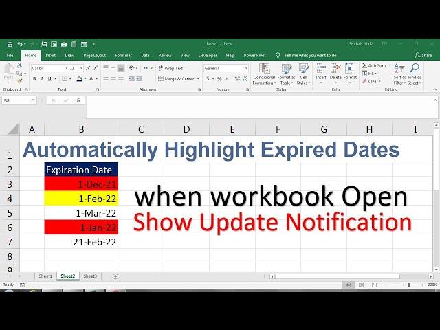 how to make excel cells change color automatically based on date