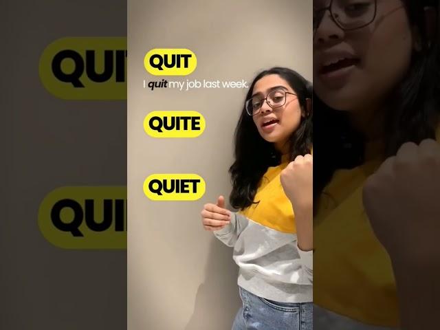 Quit vs Quite vs Quiet #Ten4kids #english #learning