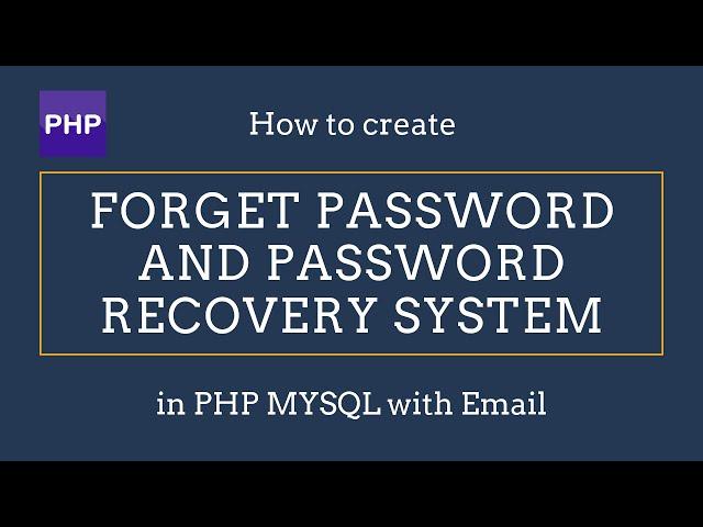 Recover forgot password - php MySQL