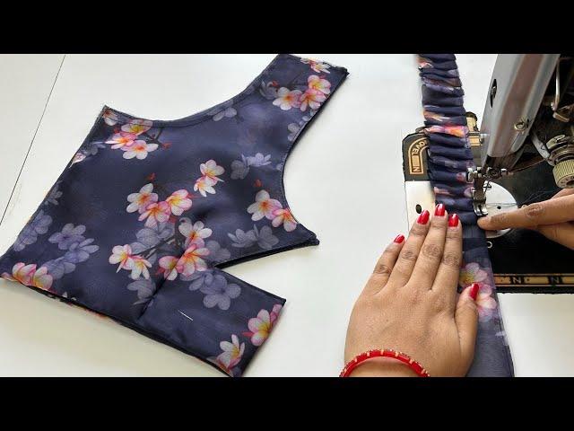 Frill Blouse Ki Design || Blouse Designs || Cutting And Stitching Back Neck Blouse Design || Blouse