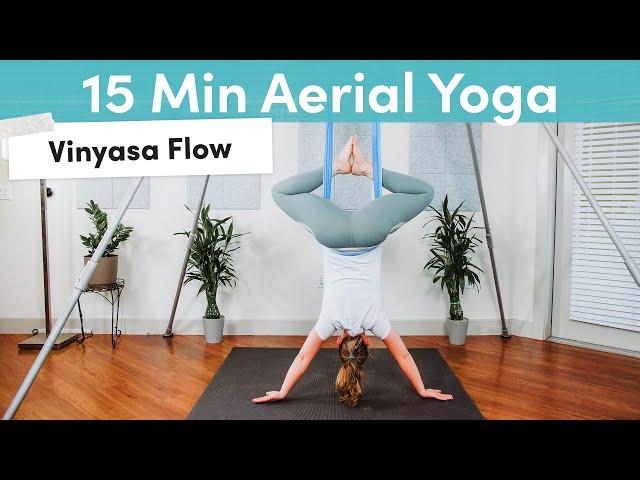 Aerial Yoga Beginner Class | 15 Min Vinyasa Flow