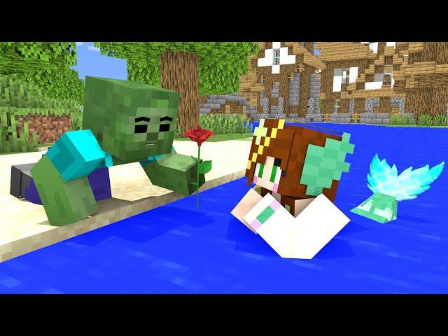 Zombie Boy and Mermaid  - Minecraft Animation