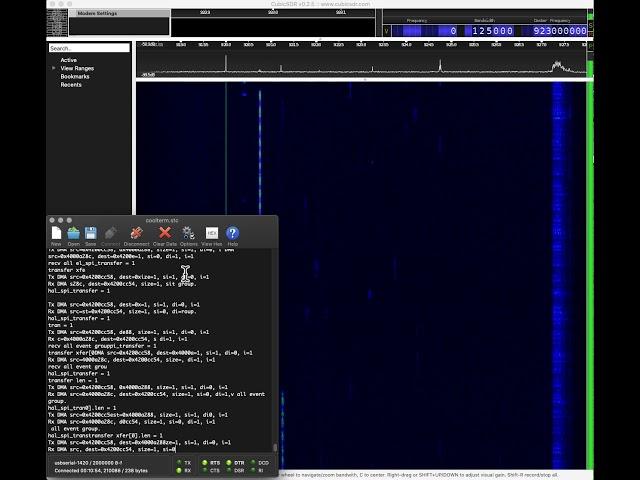 #LoRa Chirp in real-time action ... Transmitted by Hope RF96 connected to #RISCV #BL602