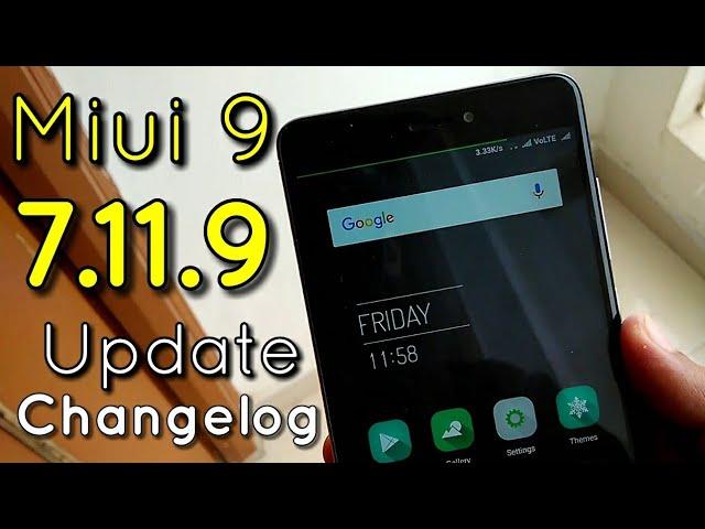 Miui 9 Update 7.11.9 Beta Developer Weekly Rom Changelog & Features | Hindi