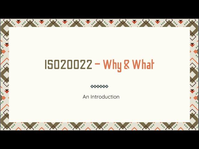 An Introduction to ISO20022