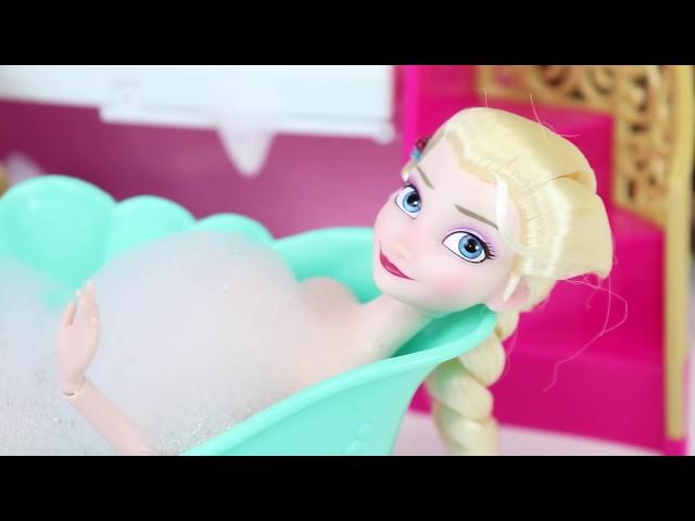 Rutina con Burbujas para las Princesas Rapunzel y Elsa