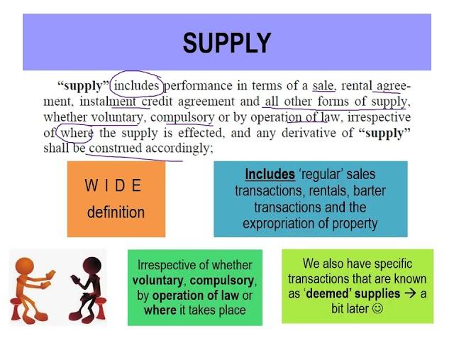 The definition of 'supply' in the VAT Act.