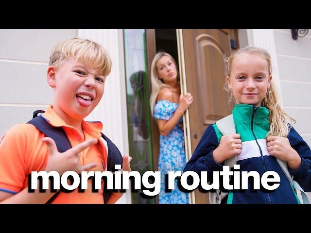 Gaby and Alex's 7am NEW School Morning Routine!