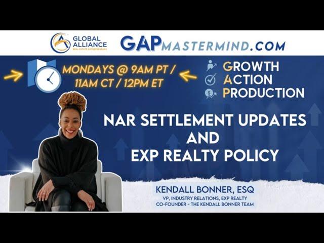 NAR Settlement Updates and eXp Realty Policy Kendall Bonner