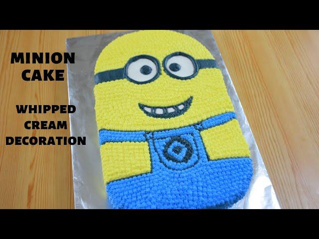 EASY MINION CAKE TUTORIAL | NO FONDANT | WHIPPED CREAM DECORATION