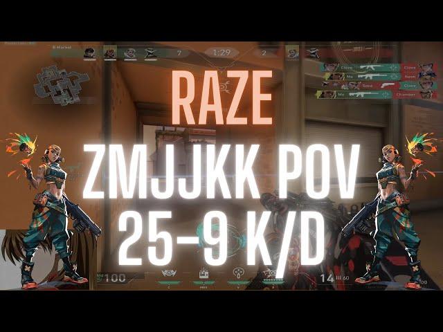 EDG ZmjjKK POV Raze on Sunset 25-9 K/D (VALORANT Pro POV)