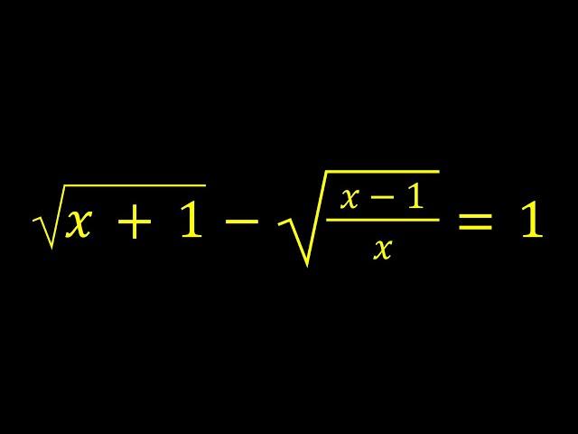 Solving A Nice Radical Equation