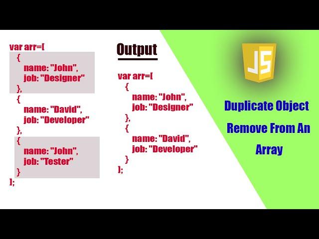 Duplicate Object Remove From An Array In Javascript || Javascript Tutorial || Javascript Course