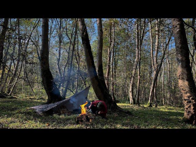 Solo camping in the cold of winter