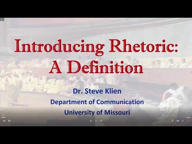 Introduction to Rhetoric  A Definition