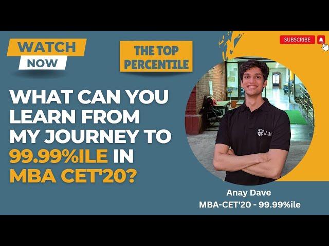 How I scored a 99.99%ile in MBA CET | My journey to JBIMS | Anay Dave | Jamnalal Bajaj Alumni