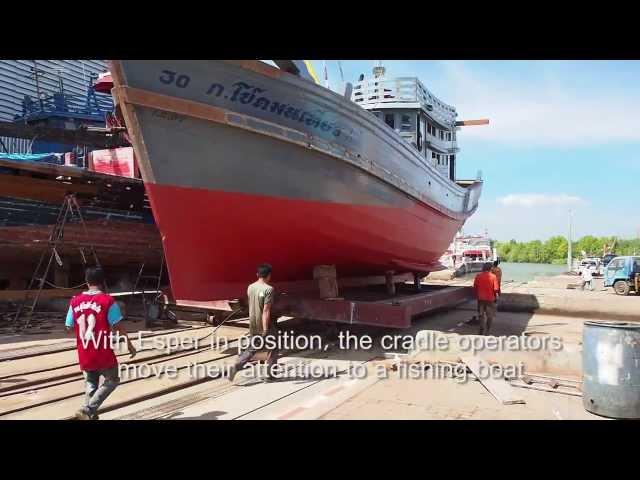 Hauling Sail Boat And Launching Fishing Boat In Satun, Thailand