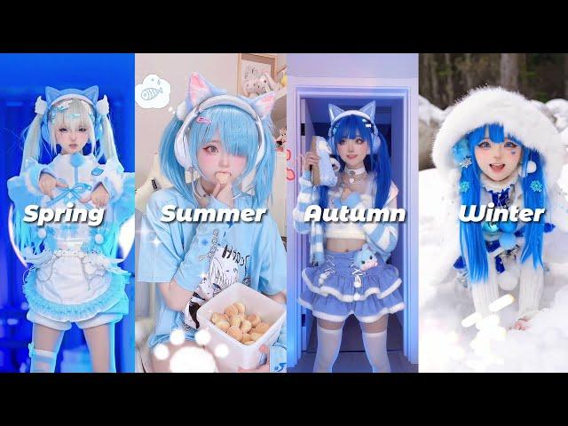 【SeeU】Four seasons blue outfit of XiaoRouSeeU | Let's have a look at my wardrobe