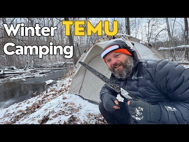 Winter Camping with a Crazy Pop-up TEMU tent (plus other Whacky TEMU gear)