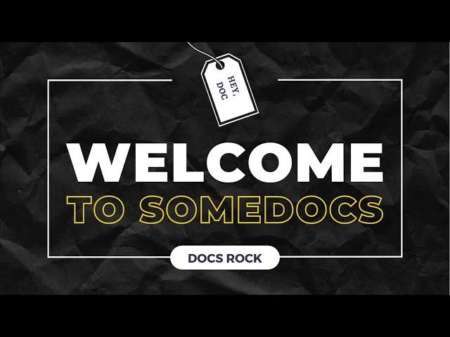 Welcome, doctors, to SoMeDocs.