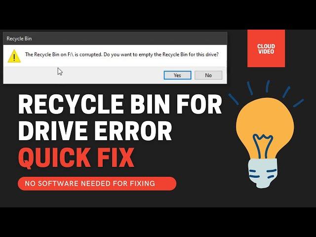 [Solved] Empty Recycle bin for this drive! Error Quick Fix