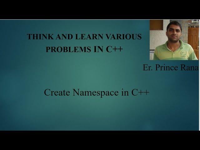 How to create your own Namespace in C++?