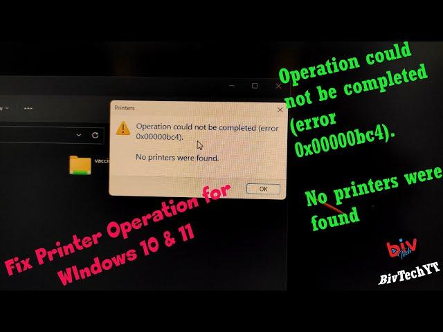 How To Fix Error 0x00000bc4  error after update windows 11 22H2  No Printer Were Found [Solved] 2023