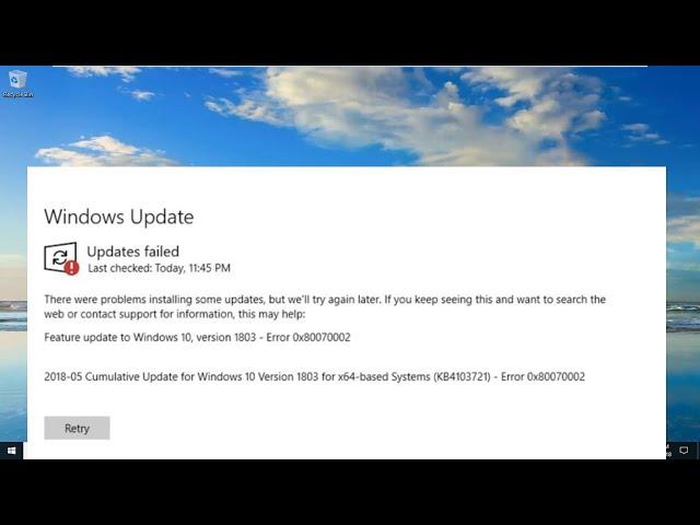 (محلول) خطأ Windows Update 0x80070002 | بسهولة!