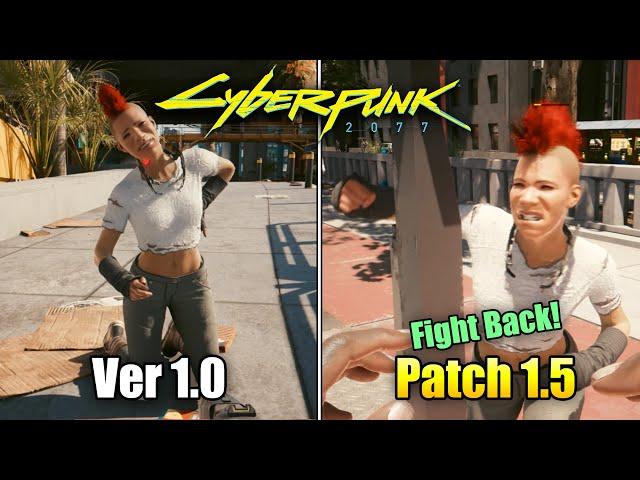 Cyberpunk 2077 1.0 vs Patch 1.5 | AI & Physics Comparison