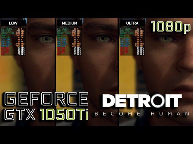 Detroit: Become Human | GTX 1050Ti | Low - Medium - Ultra | Graphics Comparison | i7 3770k | 8GB RAM