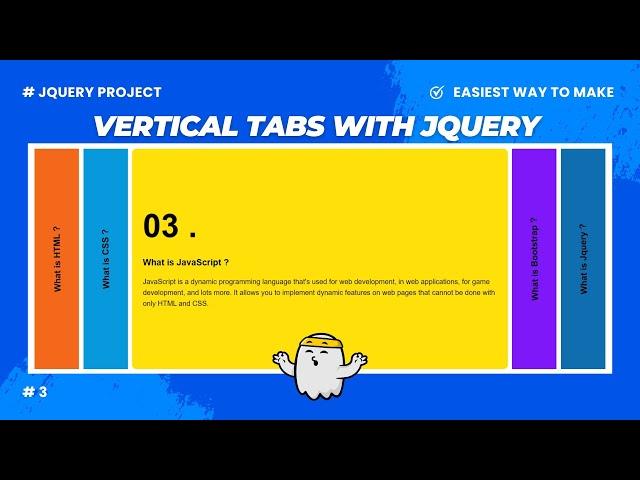 Vertical Tabs Using JQuery | Tabs | JQuery Project | #jquery