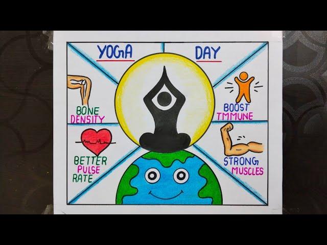 International Yoga Day Drawing / Yoga Day Drawing / Yoga Drawing / Yoga Poster Drawing