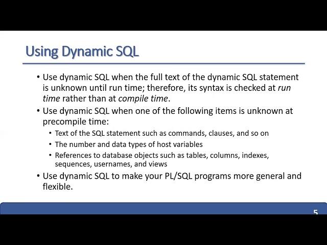 Dynamic SQL