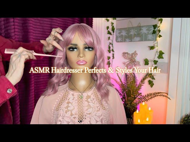 ASMR Hairdresser Perfects, Styles & Fixes Your Hair & Fringe with Hair Brushing & Rat Tail Combing