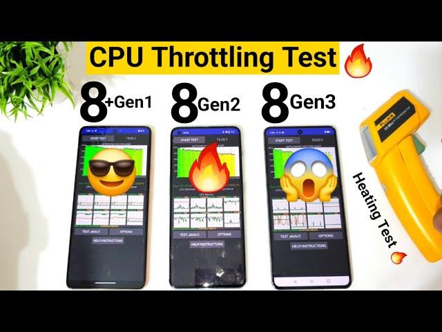 Snapdragon 8Gen3 vs 8Gen2 vs 8+Gen1 CPU Throttling Test