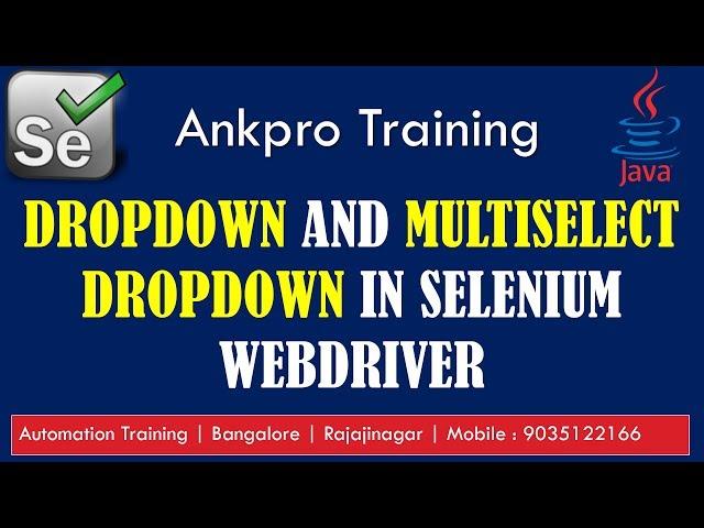 Selenium with Java 20 - How to handle dropdown, listbox and multi select listbox in selenium