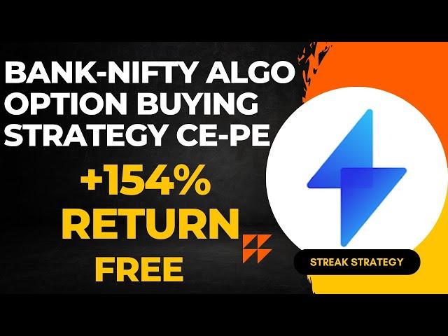 streak option buying strategy | best banknifty option buying algo intraday strategy zerodha