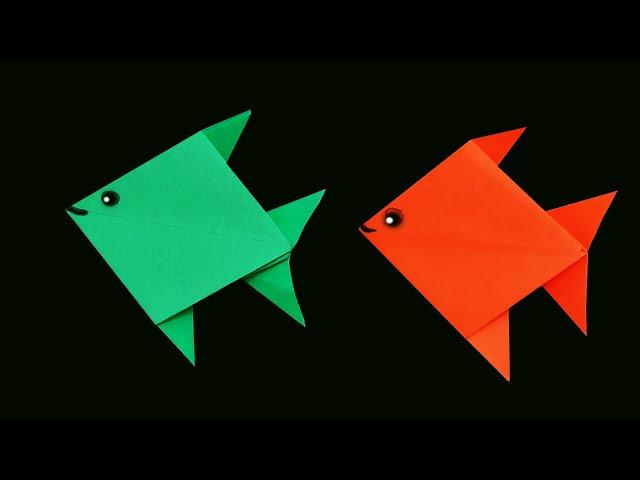 How to make a origami Paper fish step by step  |  kids crafts