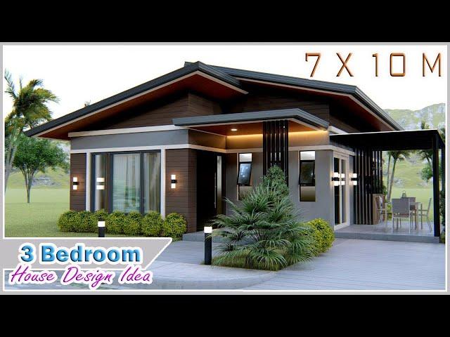 SMALL HOUSE DESIGN | 7 X 10 Meters (22.9 x 32.8 ft) | 3 Bedroom House idea