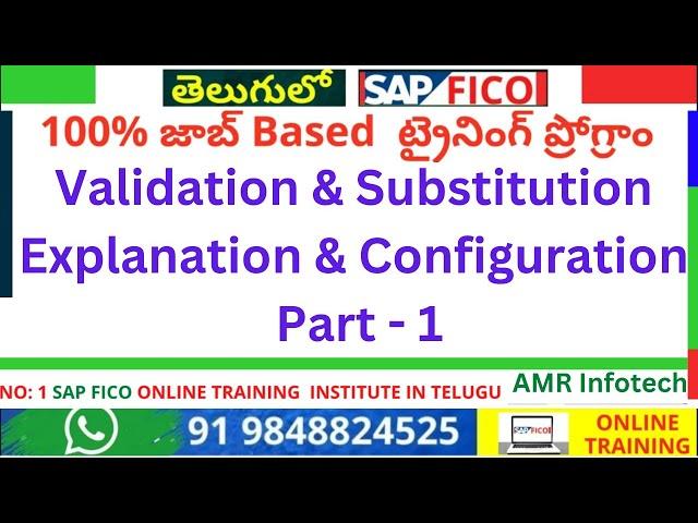 SAP FICO - Validation and Substitution  Explanation and Configuration in Telugu PART 1 AMR Infotech