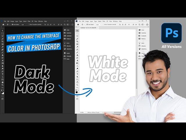 How to Change the Interface Color in Adobe Photoshop |Dark into White Mode!