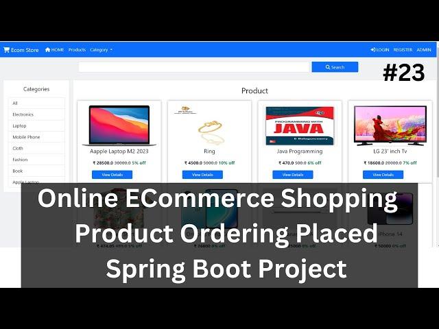 #23 Ordering Product Module Backend Spring Boot Project | Shopping Cart Spring Boot Project