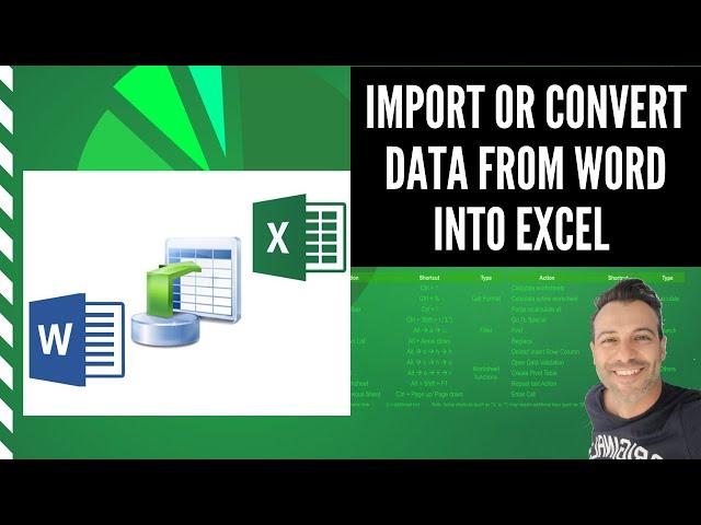 How to Import or Convert Data from Word Document into Excel worksheet