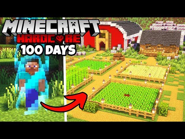 I Survived 100 Days in a 1x1 Expanding Border in Minecraft Hardcore