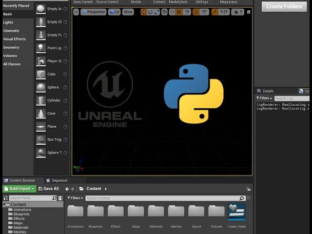 Python UE4, Create startup folders.