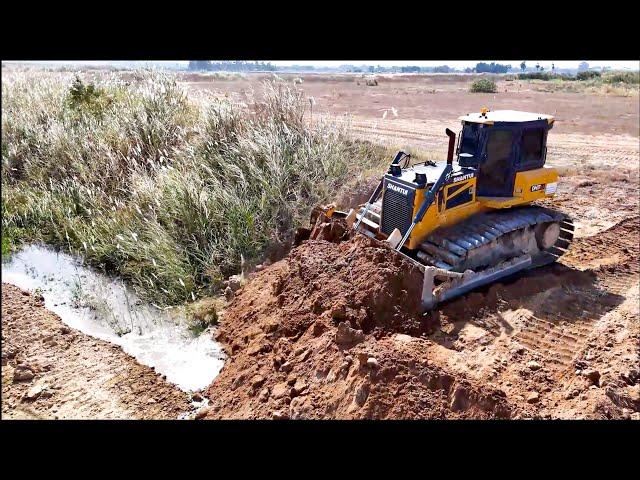 Amazing New Action!! SHANTUI & KOMATSU Bulldozer Clearing Land