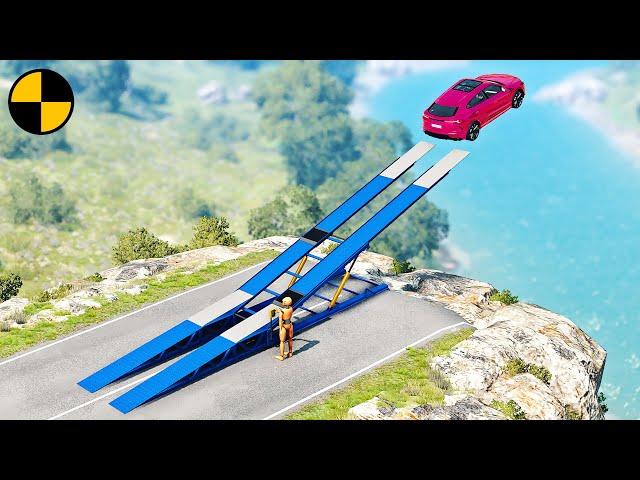 Cars vs Hydraulic Ramp #2  BeamNG.Drive