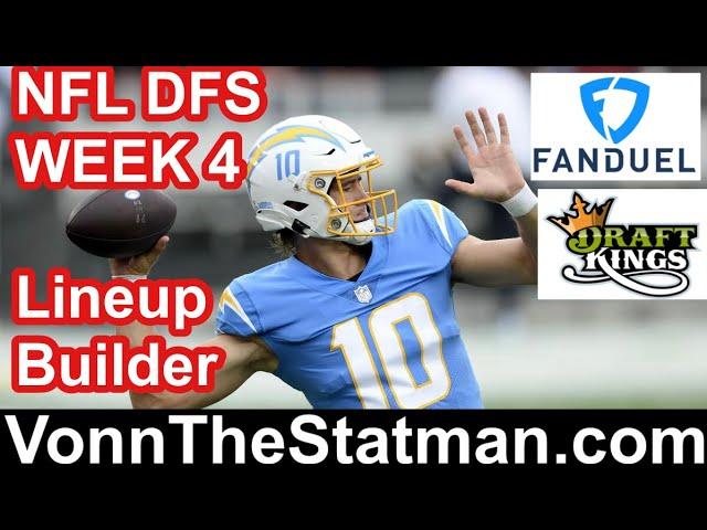 Fanduel NFL DFS Week 4 lineup builder